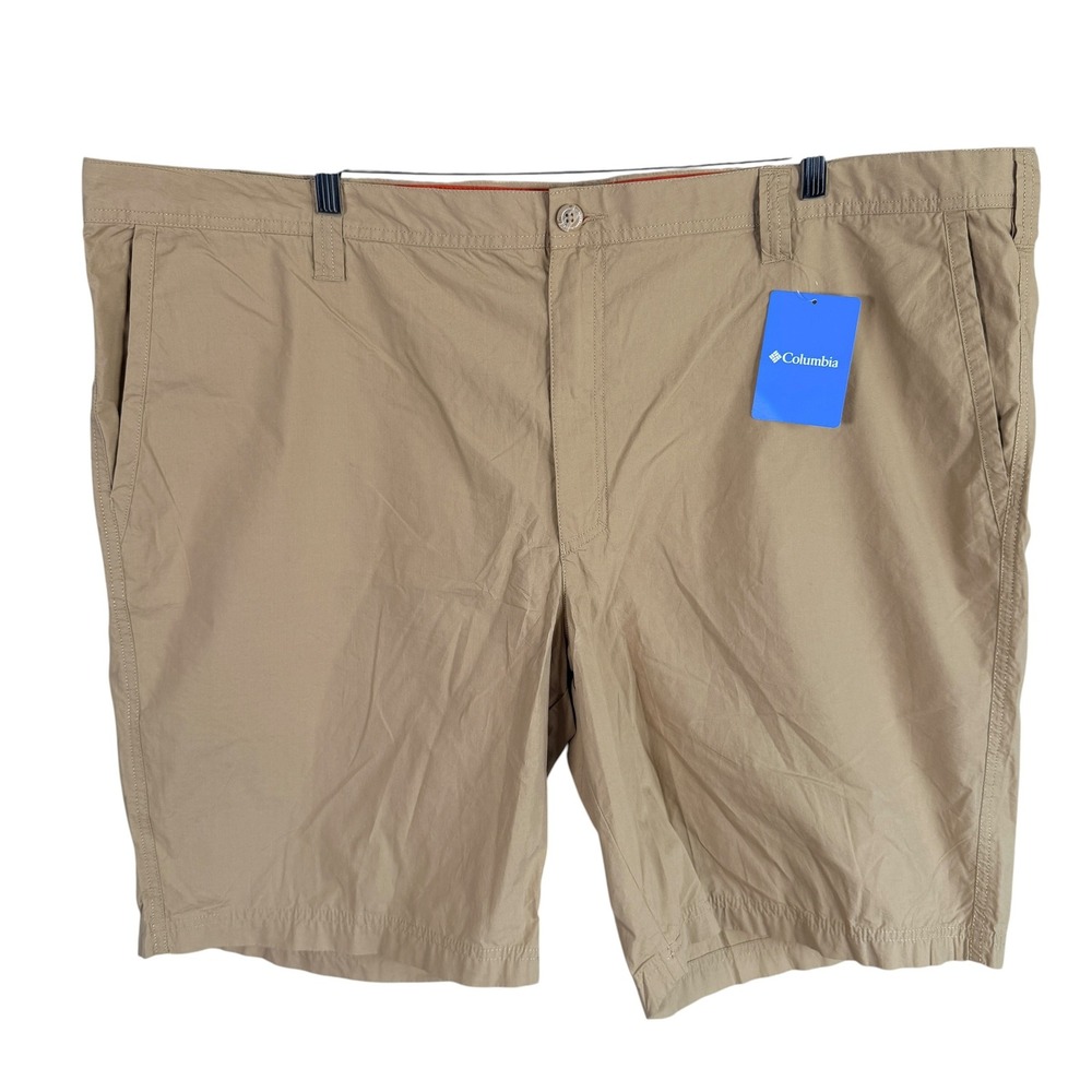 Columbia Washed Out Short Mens 48 Tan Cotton Poplin 10" Inseam AS4471-243